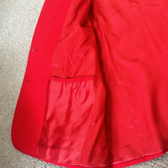 100% Wool Red Casual Blazer Size 14 - Picture 9 of 12